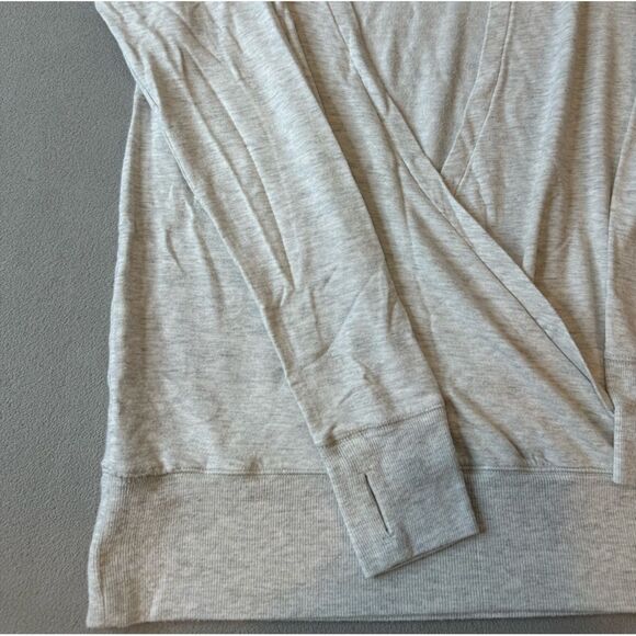 Athleta USA Criss Cross Open Back Super soft Modal Sweatshirt Light Gray Size M - Picture 12 of 16